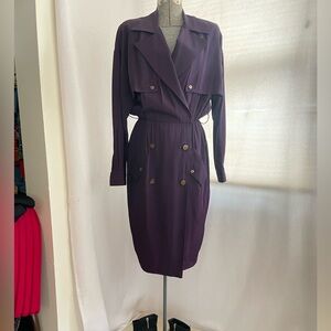 Vintage Geary Roark for Kamisato purple trench style dress
